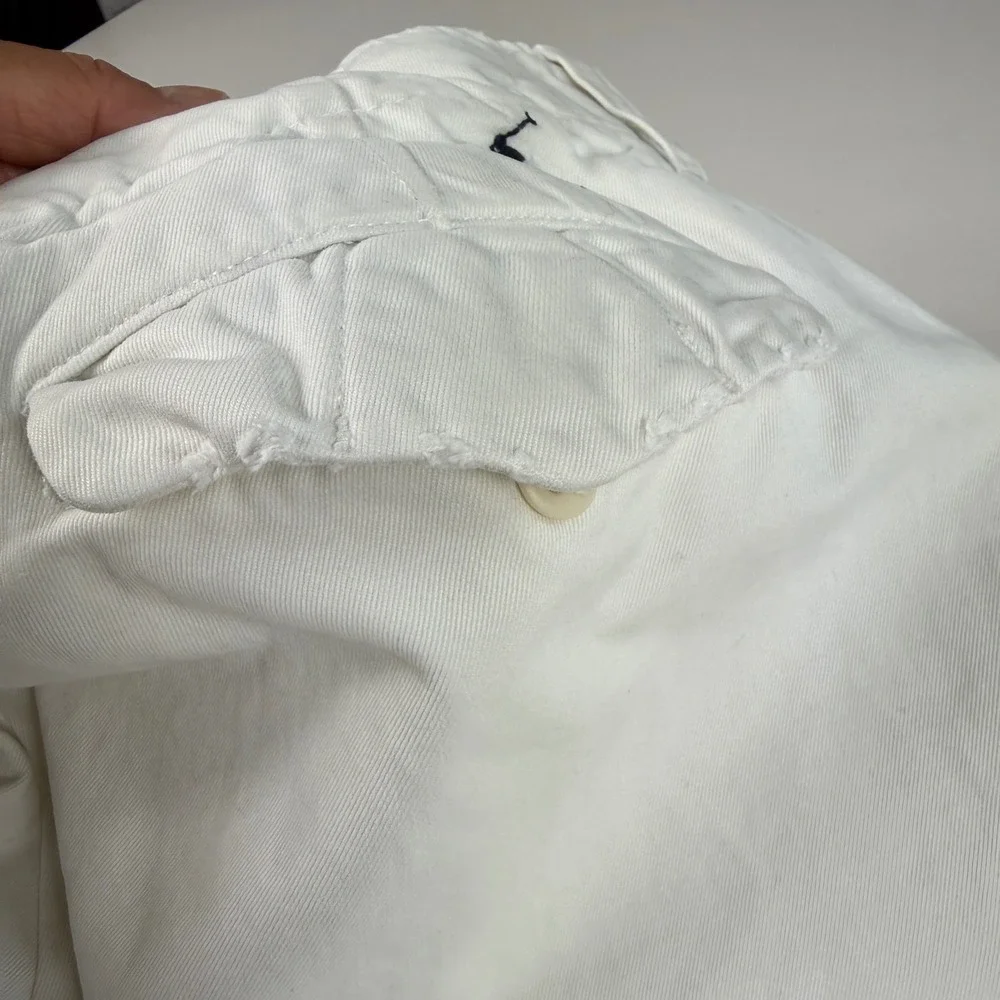 Vintage Polo Ralph‎ Lauren Mens 33 Chino Shorts White Cotton Preppy Casual